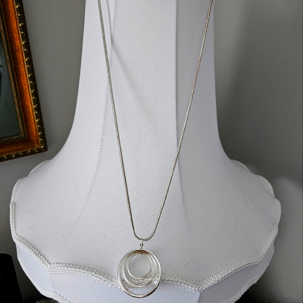Charter club silver long necklace